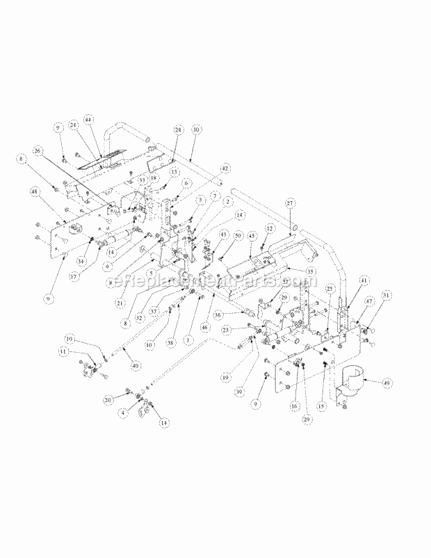 Control Assembly Diagram and Parts List for M60-KW 53BH5D8X750 Cub Cadet Sprayer